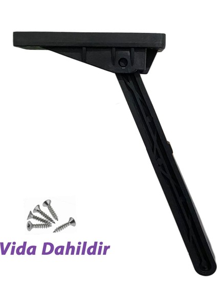 4 Adet Katlanabilir Siyah Yer Sofra Ayağı Katlanır Yer Sofrası Sini Altı Plastik Ayak 22 cm