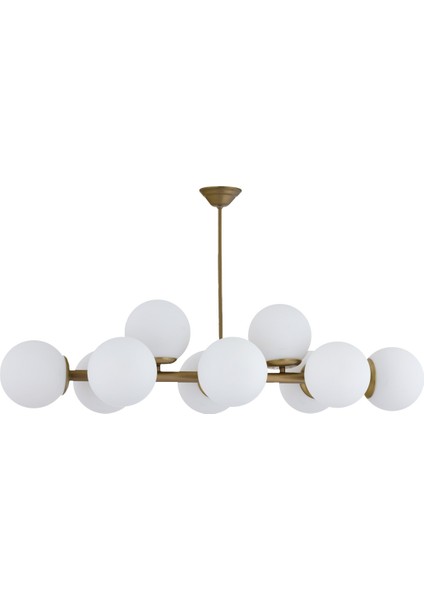 Luxury Modern Tasarım Eskitme 10'lü Beyaz Glop Camlı Avize