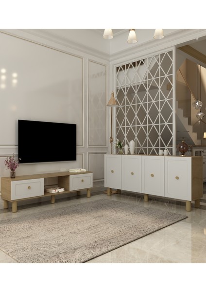 ROSALİNDACT(KB150) Bohem Konsol ve Bohem Tv Sehpası 2'li Salon Takımı