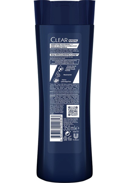 Men Kepeğe Karşı Etkili Şampuan Saç Dökülmesne Karşı 350 ml x3