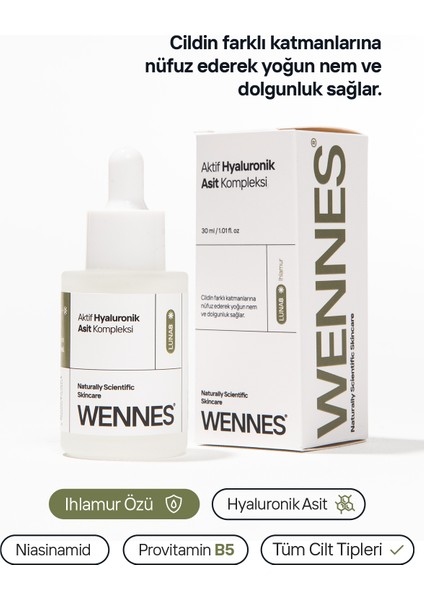 | Aktif Hyaluronik Asit Serum | SPF50+ Nemlendirici Güneş Kremi Avantajlı Set + Yoğun Nem Ihlamur Özü