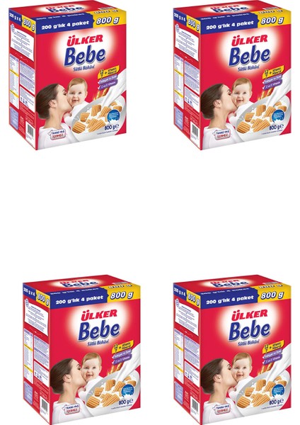 Bebe Sütlü Bisküvi 200 Gr x4