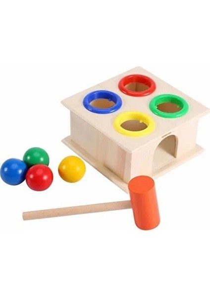 Ahşap Eğitici Oyuncak Seti - Manyetik Balık Tutma, Geometrik Şekilli Saat & Renkli top çakma oyunu