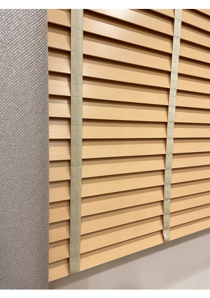 Doğal Ahşap Rengi %100 Orijinal Ahşap Jaluzi Perde 50 Mm Ofis Modern Ve Tüm Mekanlar Için fırsatları