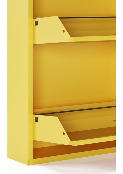 3'lü Metal Ayakkabılık - Sarı