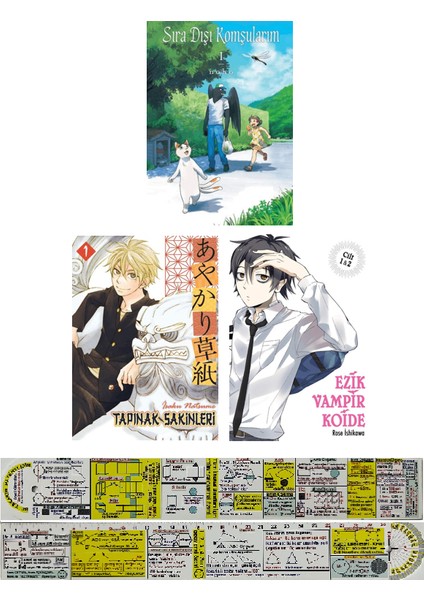 Manga Seti / Sıra Dışı Komşularım / Tapınak Sakinleri / Ezik Vampir Koide 1. Ciltler (Matematik Öğreten Cetvel)