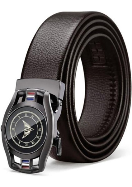 Williampolo Kahverengi Hakiki Deri Erkek Metal Tokalı Kemer