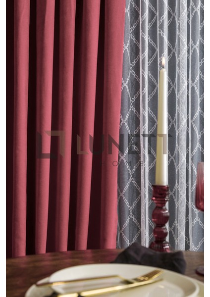 Kullanıma Hazır Gül Kurusu Rengi Pilesiz Ekstraforlu Düz Dikim Fon Perde Tek Kanat 9211