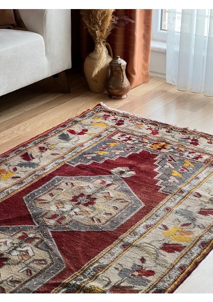 110 x 174 cm Dekoratif Lüks El Dokuma Kilim Salon Için Harika Nostaljik Kilim