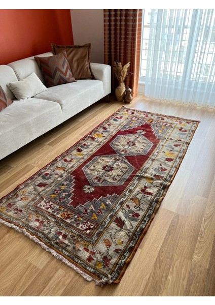 110 x 174 cm Dekoratif Lüks El Dokuma Kilim Salon Için Harika Nostaljik Kilim