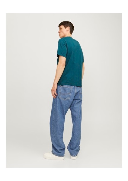 Jack Jones Erkek Jjepaulos Bisiklet Yaka Mavi Tişört 12245087 modelleri