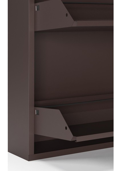 2'li Metal Ayakkabılık - Kahverengi