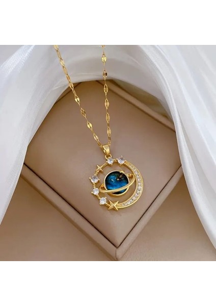 Şık ve Trend Yıldızlı Gökyüzü Taşlı Kolye, Zarif ve Trend Gezegen Taşlı Kolye, Moda Banket Hediyeleri Için Ilk Tercih, Kişiselleştirilmiş ve Çok Yönlü