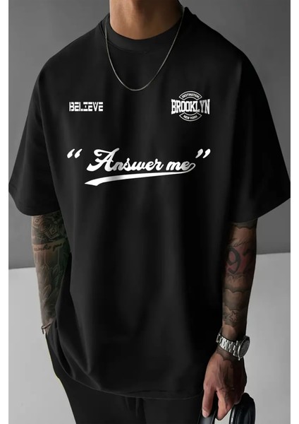 Only Trendwear Answer Baskılı Unisex Oversize Tshirt