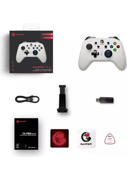 T4 Pro Wireless Bluetooth Controller Nintendo Switch, Windows Pc, Ios Android Beyaz