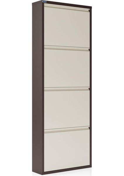 4'lü Metal Ayakkabılık - Kahverengi/Krem fiyatları