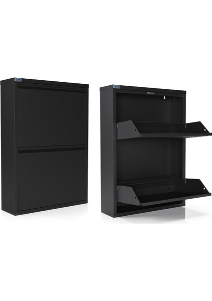 2'li Metal Ayakkabılık - Siyah fırsatları