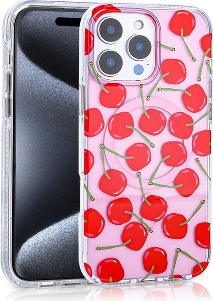 iPhone 16 Pro Uyumlu Kılıf Magsafe Şarj Özellikli Zore Stilo Kapak-Kırmızı