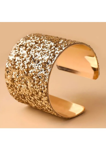 Gold Simli Gösterişli Ayarlanabilir Kelepçe Bileklik