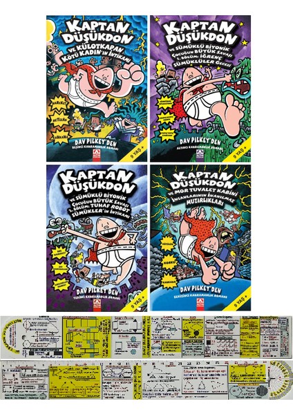 Kaptan Düşükdon 5. 6. 7. 8. Kitaplar Set (Matematik Öğreten Cetvel) - Dav Pilkey