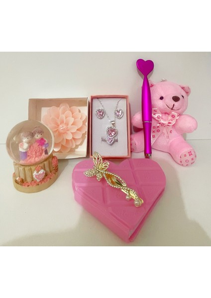 Sevgiliye Özel Mika Kutulu Ledli Pembe Gül Kutusu,14 Şubat,kız Arkadaş Doğum Günü Sepeti,hediyelik Çiçek