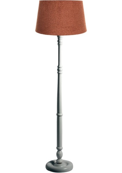 Torinio Torna Bacak Lambader Abajur Köşe Lambası Ahşap Country Doğal Masif Beyaz