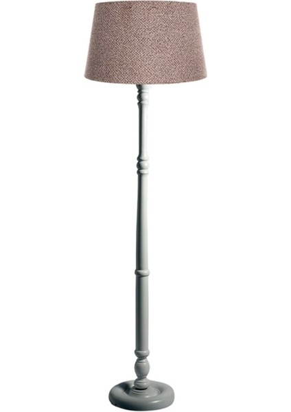 Torinio Torna Bacak Lambader Abajur Köşe Lambası Ahşap Country Doğal Masif Beyaz