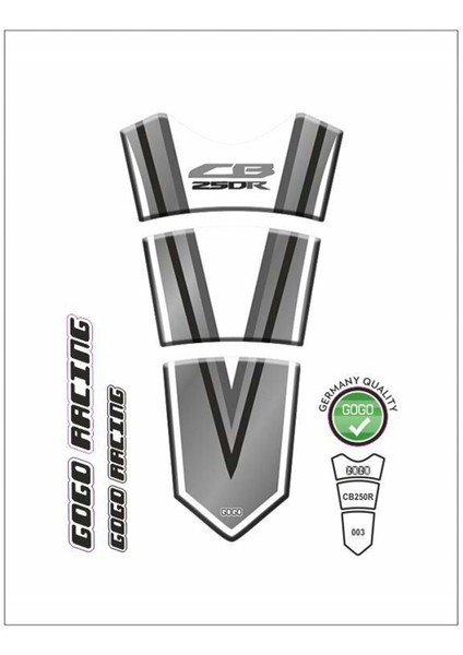Honda Cb 250 R Beyaz-Gri-Siyah Tank Pad