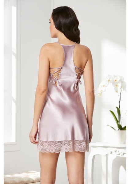 Saten Dantelli Gecelik 870 Rose modelleri