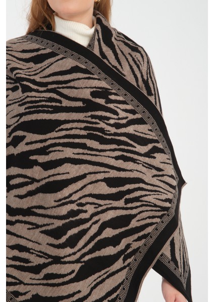 Zebra Desenli Omuz Şalı, Zebra Desenli Şık Rahat Omuz Şalı, Triko Omuz Şalı, Kadın Şal, Çift Yönlü indirimleri
