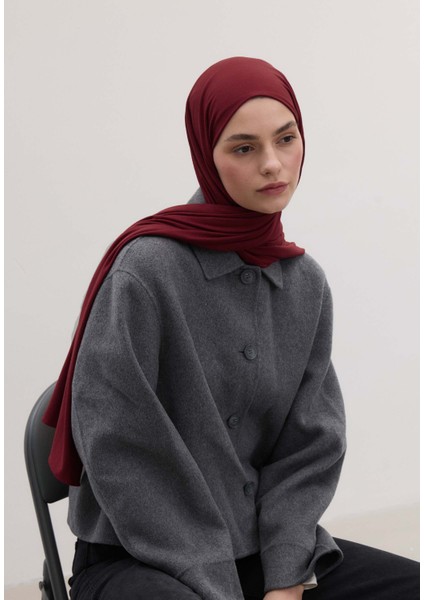 Bambu Penye Şal Koyu Bordo