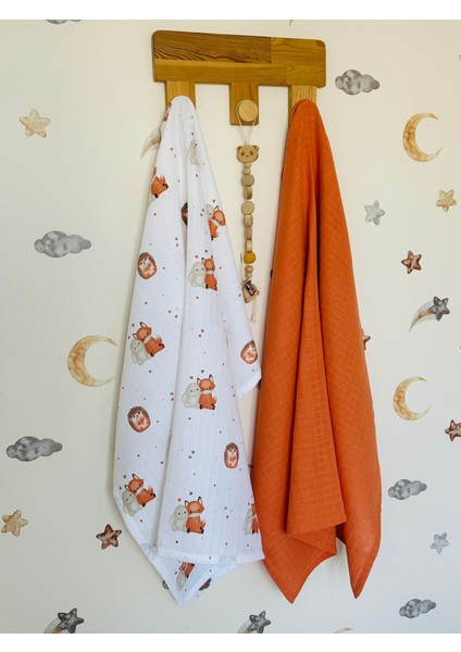 Fulya Tuhafiye %100 Pamuk 2'li Müslin Bebek Battaniye Seti OEKO-TEX SertifikalıMÜSLIN ÖRTÜ 80X90 CM