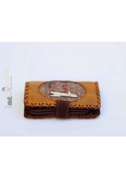 Tılkı Figürlü Küçük Cüzdan Etnik Bohem Retro Style - Hardal