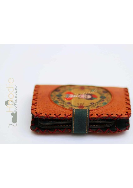 Frida Figürlü Küçük Cüzdan Etnik Bohem Retro Style - Taba indirimleri