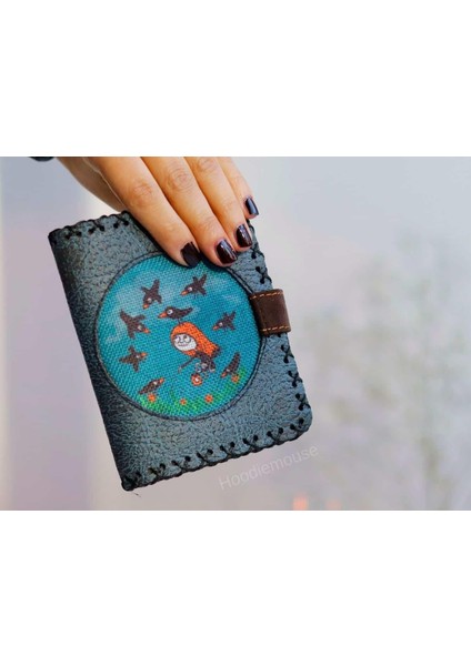 Karga Figürlü Küçük Cüzdan Etnik Bohem Retro Style - Petrol modelleri