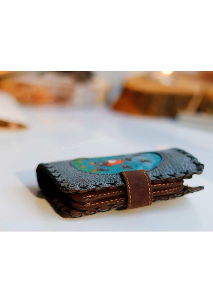 Karga Figürlü Küçük Cüzdan Etnik Bohem Retro Style - Petrol fırsatları