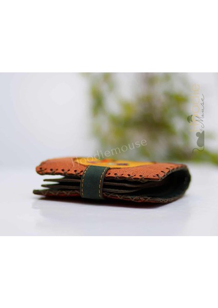 Kedı Fare Figürlü Küçük Cüzdan Etnik Bohem Retro Style -Taba indirimleri