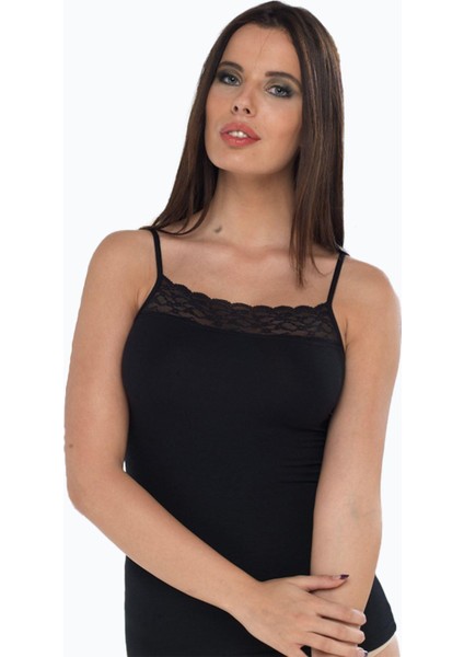 Kadın Ip Askılı Dantelli Modal Body 1045