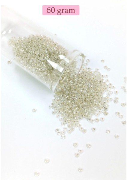 Dökme Cam Kum Boncuk (11/0) 2 mm - 60 Gram - Şeffaf - BNC069