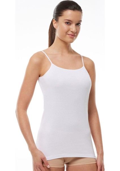 Kadın Siyah Beyaz Ten 3 Lü Paket %100 Pamuk Ribana Ip Askılı Atlet 105-E modelleri