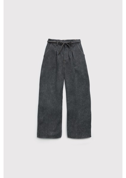 (Kids Girl) Kot Görünümlü Geniş Paça Pantolon