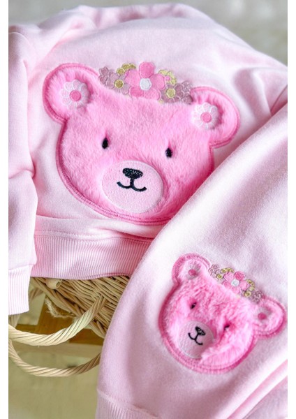Teddy Bear Peluş Nakış Kız Çocuk takım - Pembe indirimleri