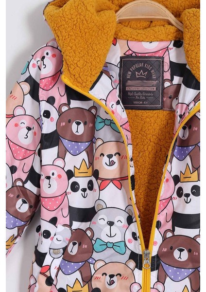 (1-4yaş ) Içi Kürklü Kapüşonlu Kız Çocuk yağmurluk - Sarı fiyatları