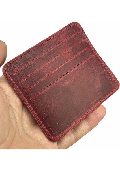 Deri 8 Gözlü Kartlık Crazy Bordo modelleri
