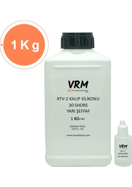 Rtv-2 Yarı Şeffaf - Sert Kalıp Silikonu (30 Shore) -1 kg