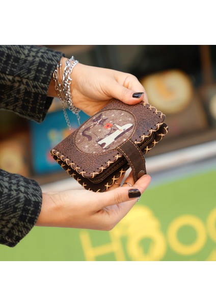 Tilki Figürlü Küçük Cüzdan Etnik Bohem Retro Style - Kahverengi fiyatları