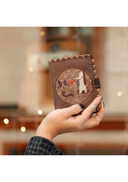 Tilki Figürlü Küçük Cüzdan Etnik Bohem Retro Style - Kahverengi modelleri