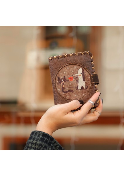 Tilki Figürlü Küçük Cüzdan Etnik Bohem Retro Style - Kahverengi fırsatları
