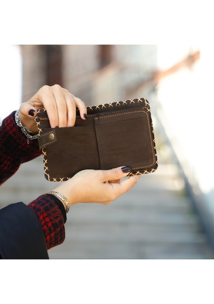 Frida Figürlü Küçük Cüzdan Etnik Bohem Retro Style - Antrasit modelleri