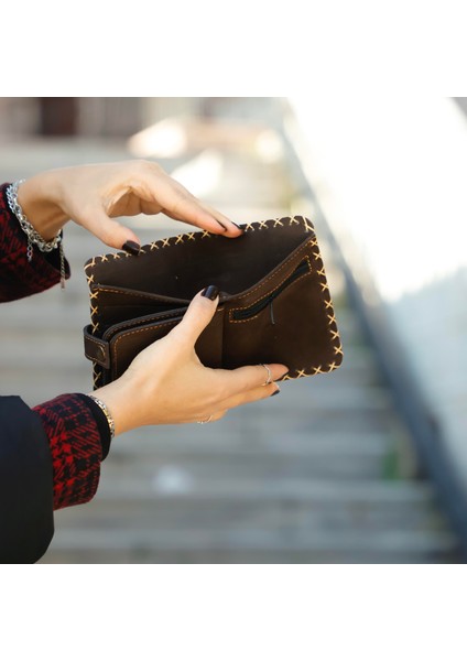 Frida Figürlü Küçük Cüzdan Etnik Bohem Retro Style - Antrasit indirimleri